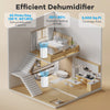 65 pints dehumidifier with LED display, 24-hour timer, and large water tank for efficient humidity control in homes.