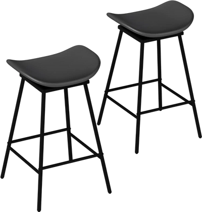 Costway Set of 2 Swivel Faux Leather Upholstered Backless Bar Stools with Footrest 13802445 New
