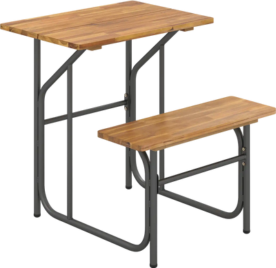 Costway Acacia Wood Patio Table Bench Set One-Side Picnic Table Seat 37488584 New