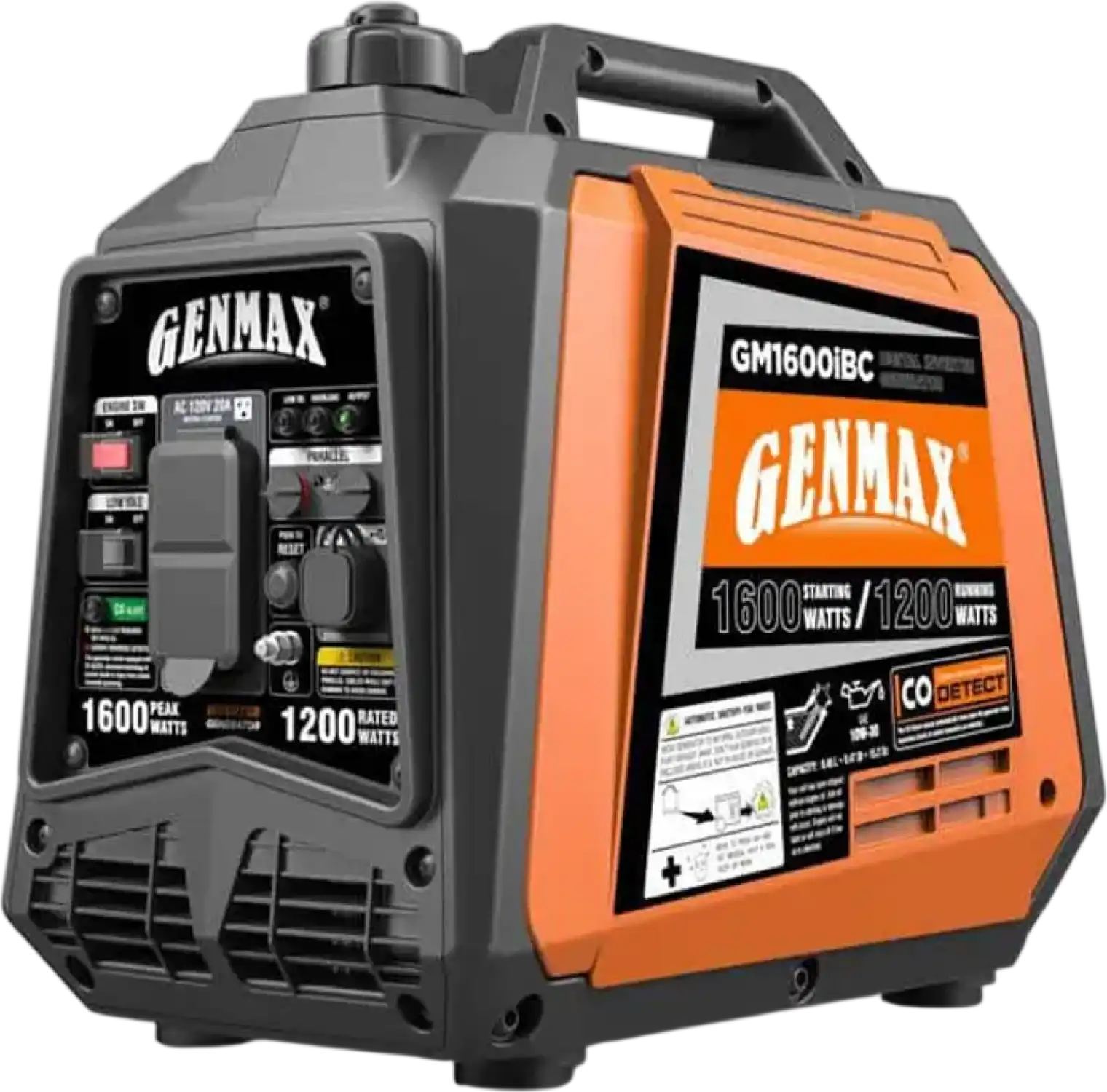 GENMAX GM1600iBC 1200W/1600W Inverter Generator Gas Powered with CO Sensor New