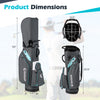 Golf cart bag with 14-way top dividers, 6 zippered pockets, and adjustable shoulder strap for easy carrying.