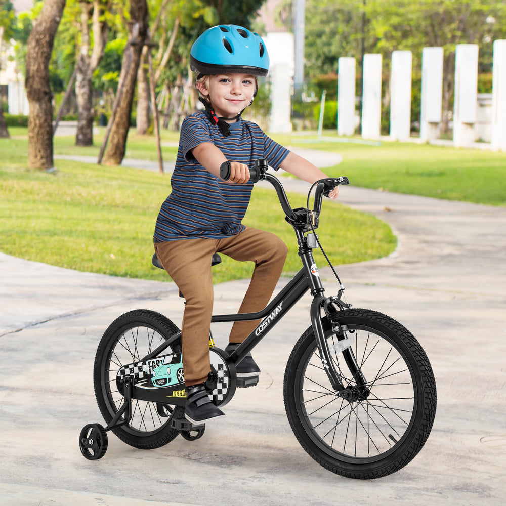 18 Inch Kids Bike Adjustable for 4-8 Years Old with Low-Step Frame - Gallery View 1 of 9