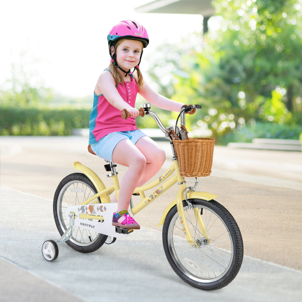 18 Inch Kids Bike Adjustable Bicycle with Reflectors and Bell for Children 4-8 Years Old-18 inches - Gallery View 1 of 10