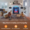 18-inch electric fireplace insert with overheat protection, showcasing customizable warmth and low-noise operation for.