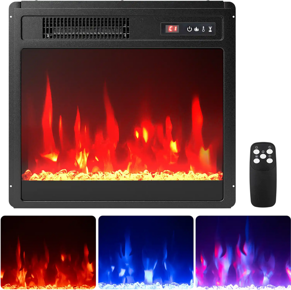 18 Inch Electric Fireplace Insert Fireplace Heater with Overheat Protection