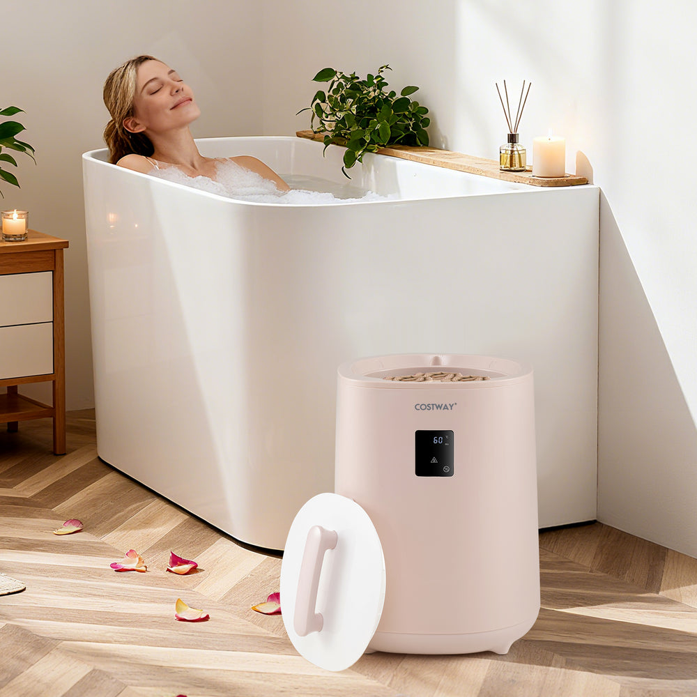 18L Large Towel Warmer with LED Display and Auto Shut off-Pink - Gallery View 1 of 10