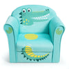 Kids crocodile upholstered couch with ergonomic armrests and soft velvet fabric, perfect for reading and lounging.