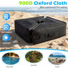 Square umbrella base weight made of 900D oxford cloth, waterproof, ideal for poolside, garden, or patio use.