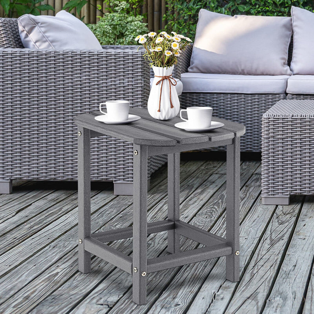18 Inch Weather Resistant Side Table for Garden Yard Patio-Gray - Gallery View 1 of 10