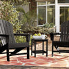 Black 18-inch weather-resistant side table with a large tabletop, perfect for outdoor patios and matching Adirondack.