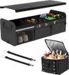 Portable 18 Gal car trunk organizer in black with 3 compartments, insulated cooler bag, and convenient handle for.