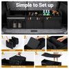 Black 18 Gal car trunk organizer with lid, featuring multiple compartments and pockets for efficient storage and.