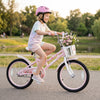 18 Inch Adjustable Seat Kids Bike with Front Basket Handlebar and Training Wheels-Pink - Gallery View 1 of 10