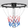 18-inch basketball rim with black finish and all-weather net, ideal for indoor or outdoor play and easy installation.