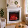 18-inch electric fireplace insert with remote control, featuring 7 flame colors and 750W/1500W heating options for cozy.
