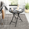 18 Inch Folding Side Table Patio Round Compact Coffee Table-Black - Gallery View 1 of 10