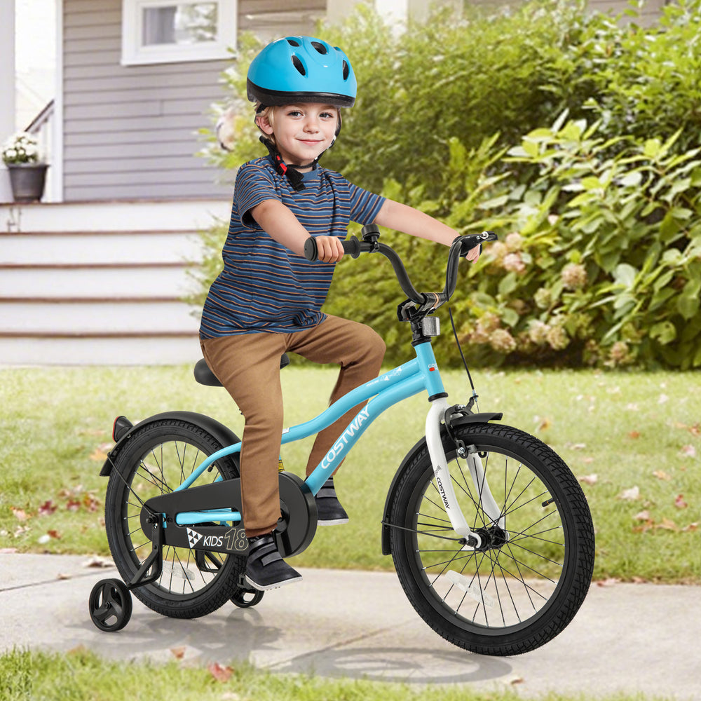 18-Inch Kids Bike for 4-8 Years Old Children Bicycle with Training Wheels - Gallery View 1 of 10