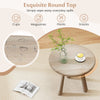 18-inch round mahogany wood side table with a thickened board, perfect for cups, snacks, and magazines in outdoor.
