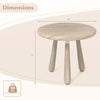 Round 18-inch outdoor side table made of solid mahogany wood with a sleek 1-inch thickened surface for versatile use.