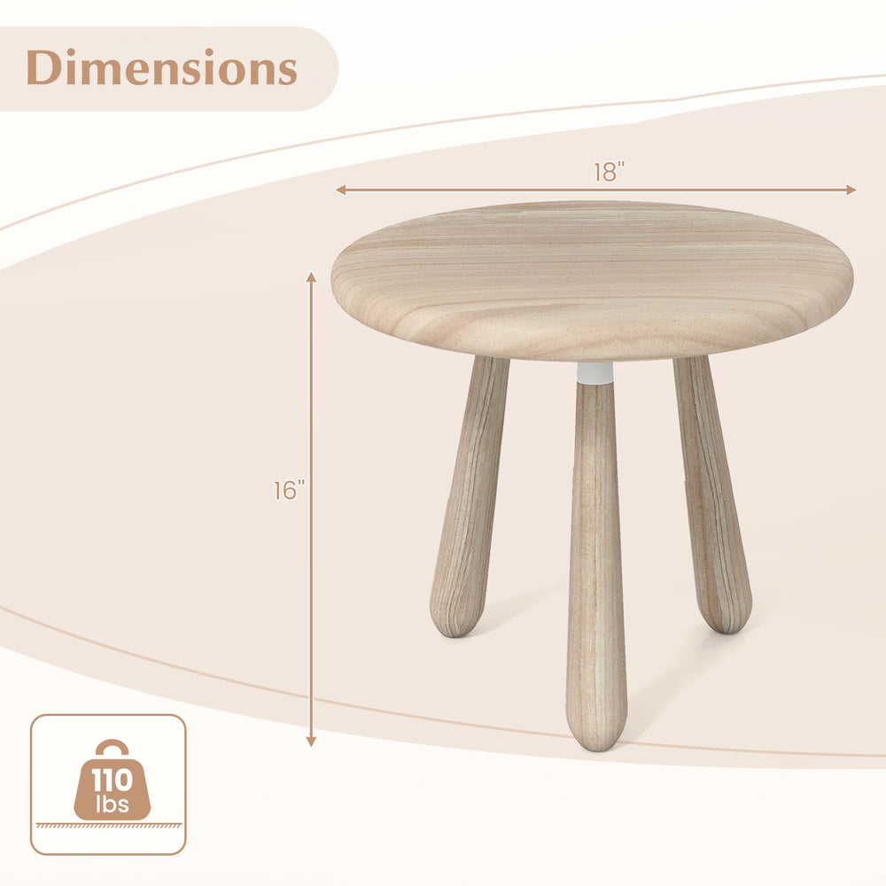 Round 18-inch outdoor side table made of solid mahogany wood with a sleek 1-inch thickened surface for versatile use.