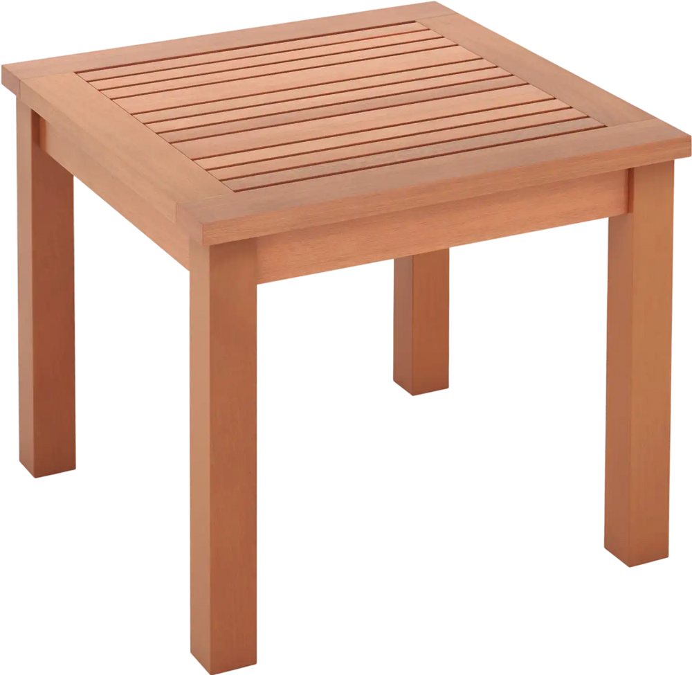18 Inch Square End Outdoor Adirondack Side Table with Slatted Tabletop
