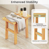 Teak shower bench with reinforced crossbars and enhanced load-bearing panels, ideal for shaving legs or as a side table.