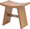 18 Inch Teak Wood Shower Bench with Curved Seat for Bathroom