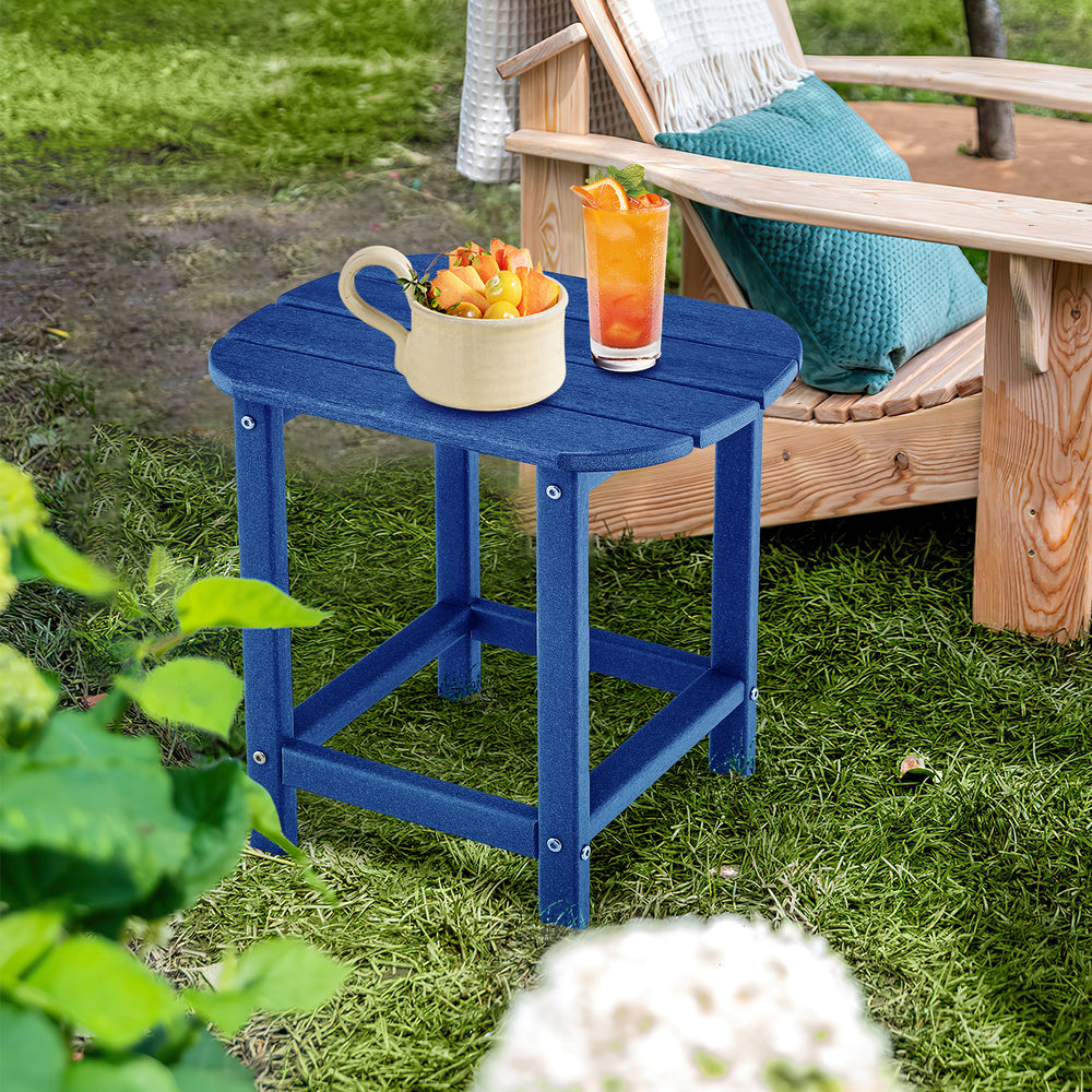 18 Inch Weather Resistant Side Table for Garden Yard Patio-Navy - Gallery View 1 of 8