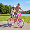 18 Inches Girls Bike with Front Bag and Streamers for 4-8 Years Pink - Gallery View 1 of 10