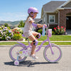 18 Inches Girls Bike with Front Bag and Streamers for 4-8 Years Purple - Gallery View 1 of 9