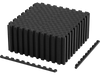 Black EVA foam interlocking exercise mat set of 18 tiles provides a slip-resistant surface for yoga and fitness routines.