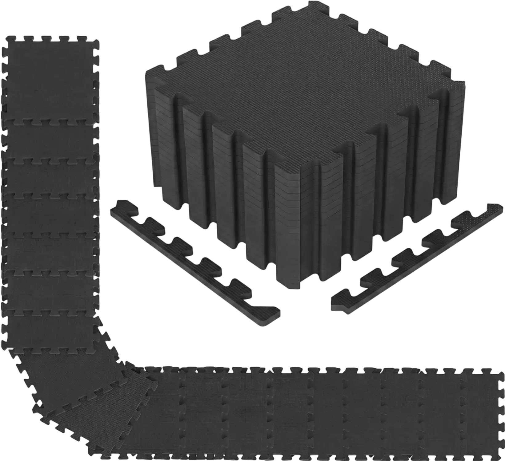 Costway 18 Pack Interlocking EVA Foam Floor Tiles w/ Borders 31089037 New