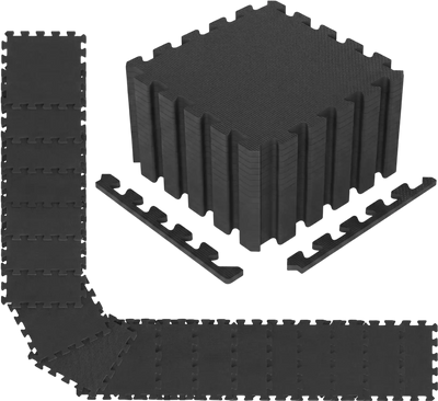 Costway 18 Pack Interlocking EVA Foam Floor Tiles w/ Borders 31089037 New