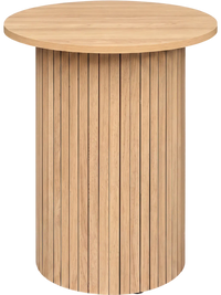 Round fluted side table in natural finish, 18