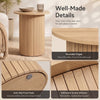 Round fluted side table with non-slip foot pads, crafted from engineered wood, perfect for small spaces and versatile use.
