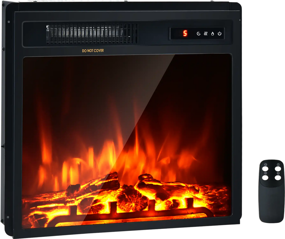 18 Inch 1500W Electric Fireplace Freestanding and Recessed Heater