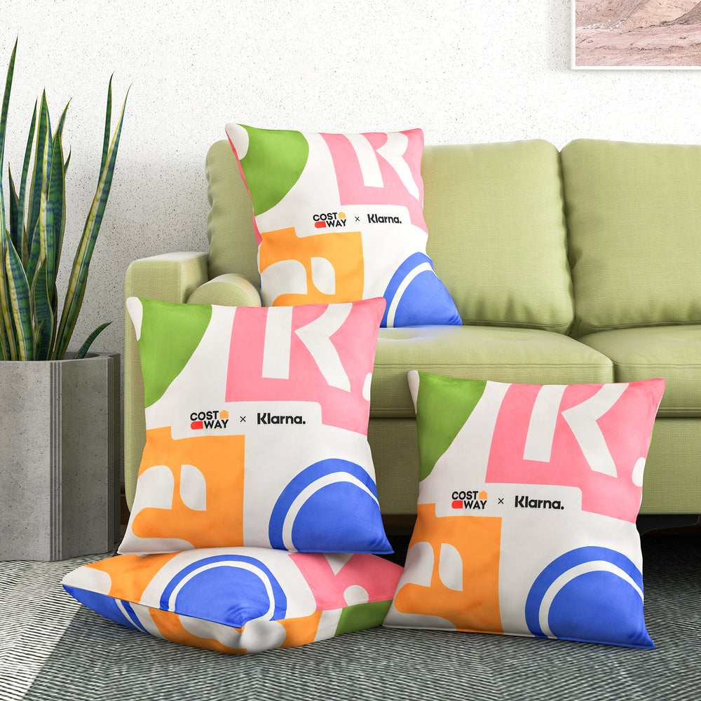 18 x 18 Inch Inches Square Throw Pillows with Removable and Washable Velvet Pillow Cases-Pink - Gallery View 1 of 10