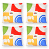 Colorful 18 x 18 inch square throw pillows with removable velvet cases, perfect for couch or bed decoration.