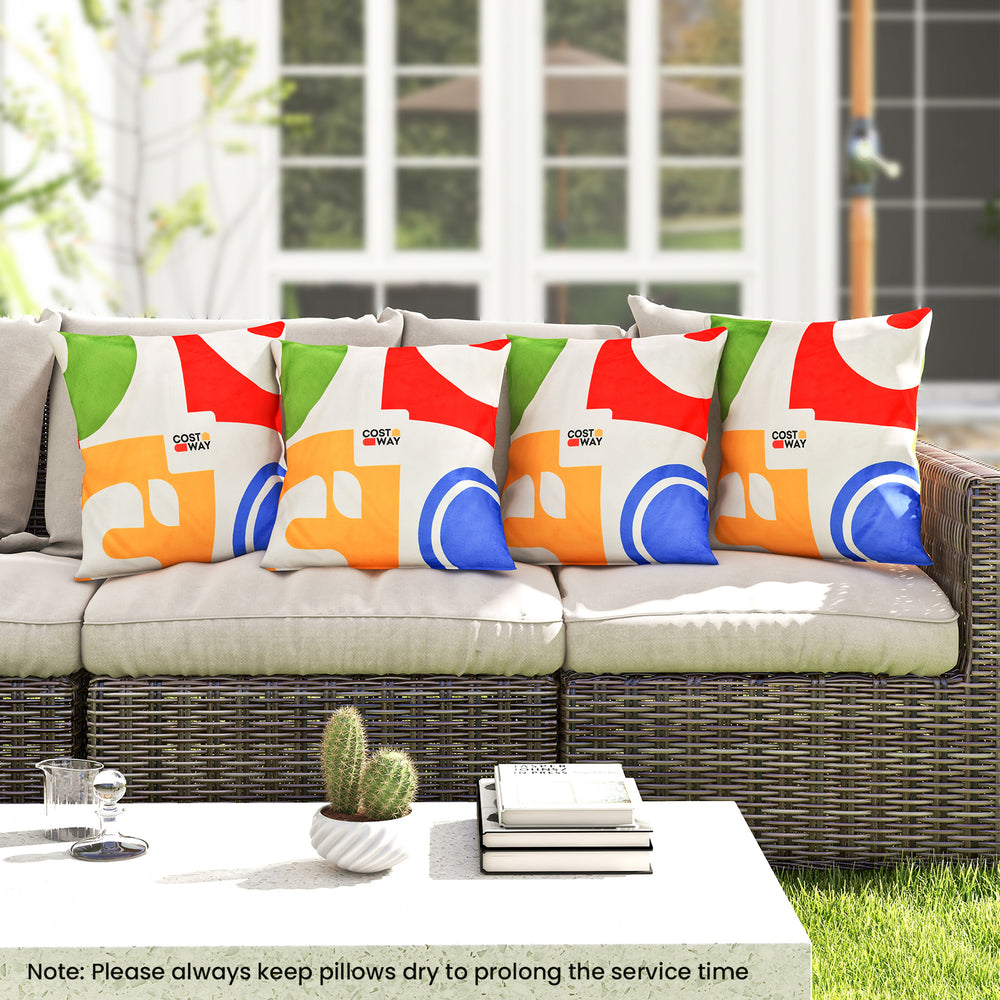 Colorful 18 x 18 inch square throw pillows with removable velvet cases, perfect for enhancing couch comfort and style.