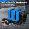 Commercial dehumidifier with built-in pump, 190 PPD capacity, 2 wheels, and auto drainage for large areas up to 9,000.