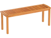 Acacia wood outdoor bench with slatted seat for garden