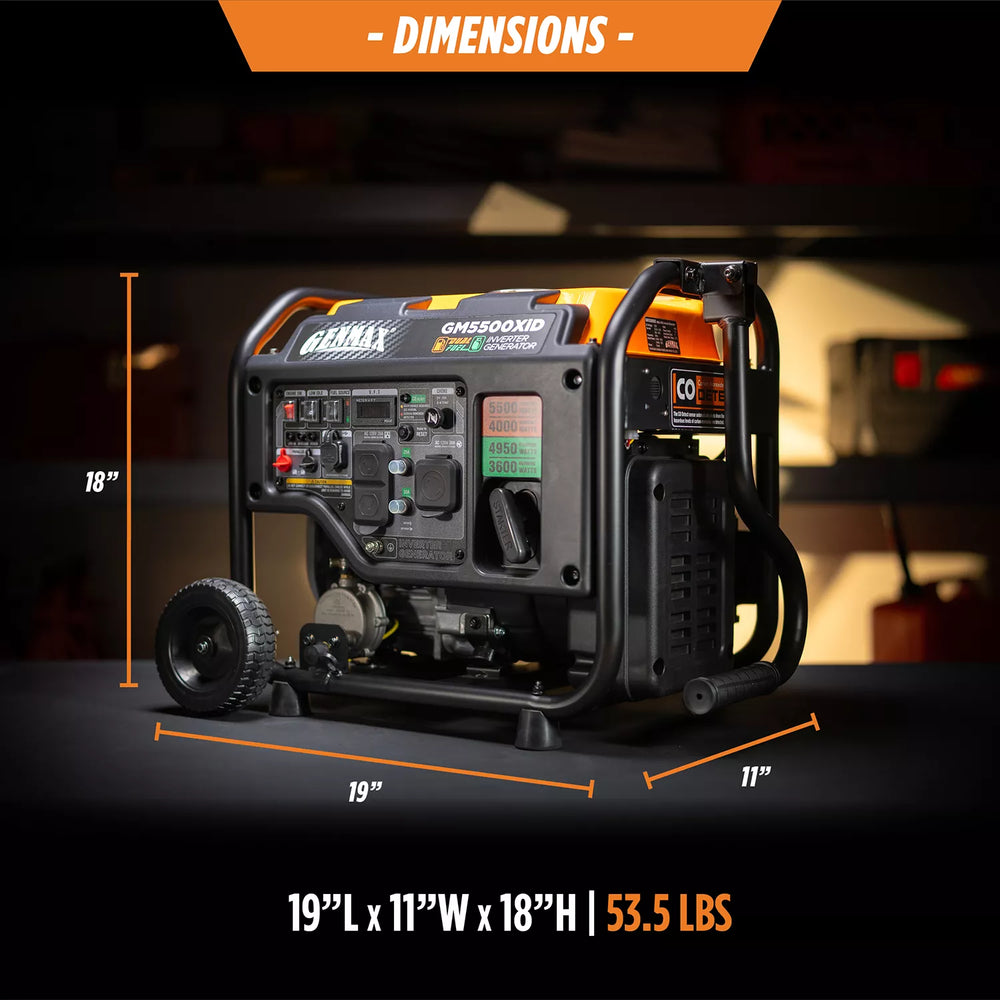 Genmax GM5500XiD Generator 4000W/5500W Dual Fuel Gas Propane Inverter Low THD CO Sensor New