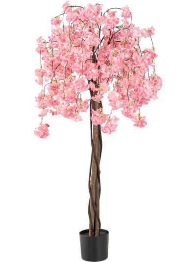 Costway 5.5' Artificial Cherry Blossom Tree Pink White Flowers 1 Pack 96818525 New