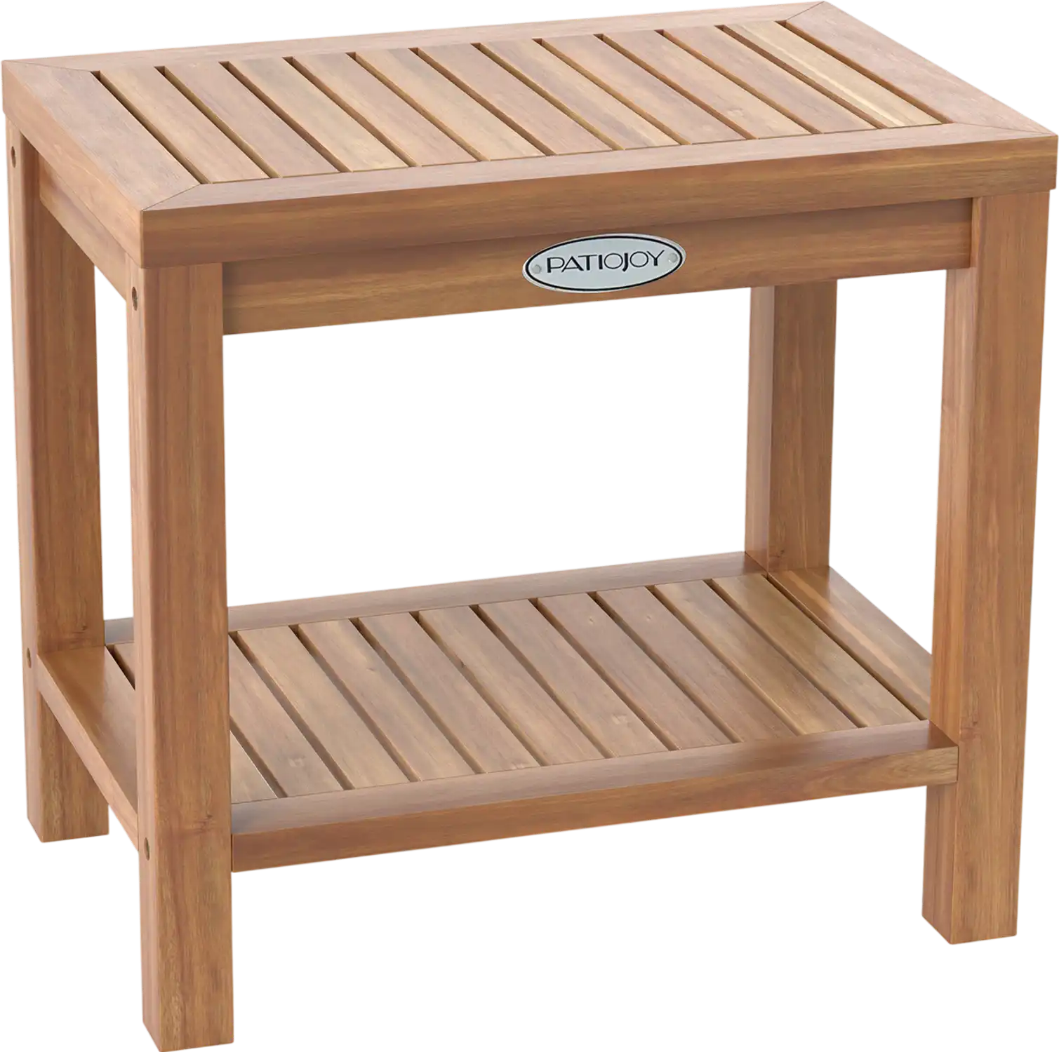 Costway Teak Wood Shower Bench Bath Seat Storage Shelf 935476128 New