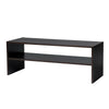 Brown 31-inch stackable shoe rack with two tiers, made of waterproof chipboard, ideal for living room or bedroom.