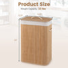 Bamboo clothes hamper with removable liner, 19-gal capacity, 24" tall, ideal for laundry organization in any room.