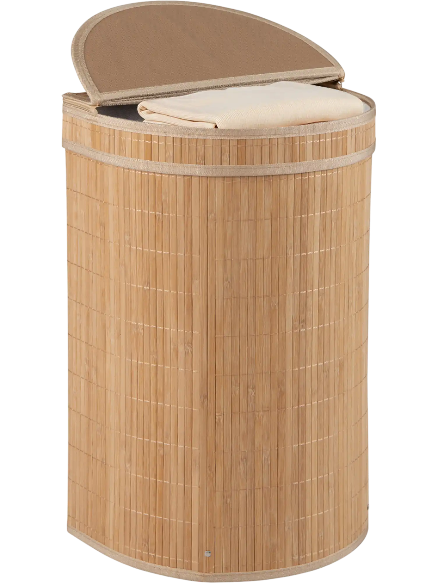 Costway 19 Gal Bamboo Laundry Hamper w/ Zippered Lid 47813954 New