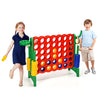 Giant 4-to-score game set in green with red and yellow discs, perfect for kids and adults for outdoor fun.