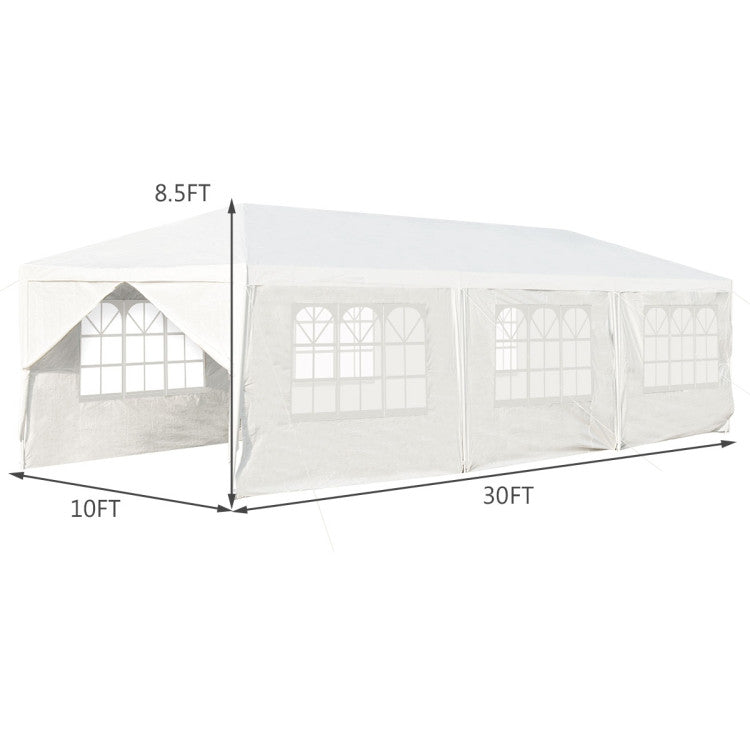 Costway Tent 10' x 30' Outdoor Canopy with 6 Removable Sidewalls and 2 Doorways 30729165 New