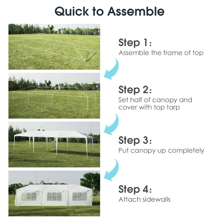 Costway Tent 10' x 30' Outdoor Canopy with 6 Removable Sidewalls and 2 Doorways 30729165 New